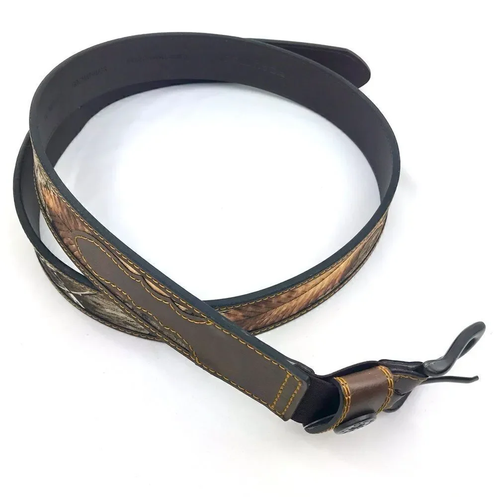 Realtree Brown Leather Camo Print Sportsman Belt NEW